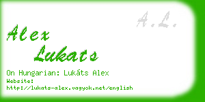 alex lukats business card