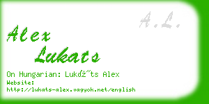 alex lukats business card